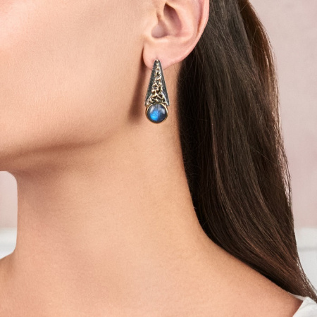 Серебряные серьги «Лабрадоритовые Сумерки»