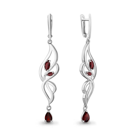Серьги из серебра с гранатами