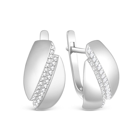 Серьги из серебра с фианитами