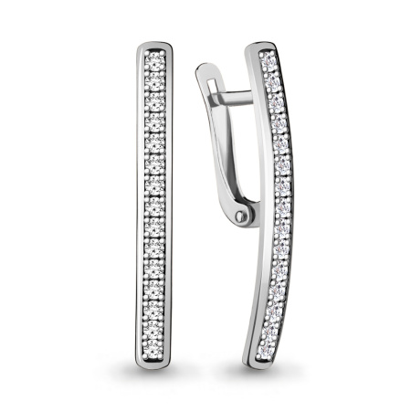 Серьги из серебра с фианитами