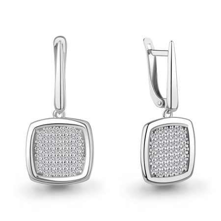 Серьги из серебра с фианитами