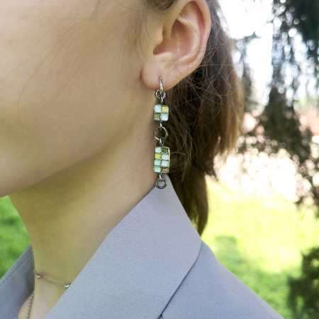 Серьги из серебра с эмалью «Элида»