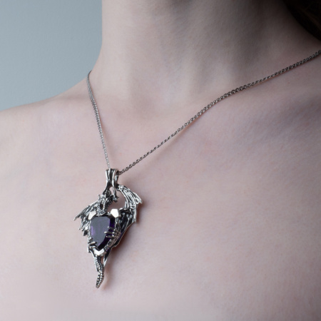 Серебряный подвес с аметистом «Тёмный мистик»