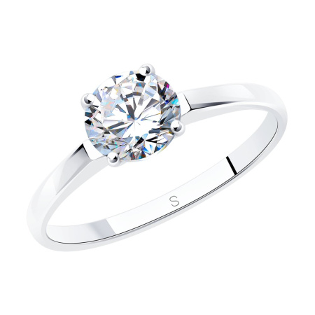 Серебряное помолвочное кольцо с фианитом