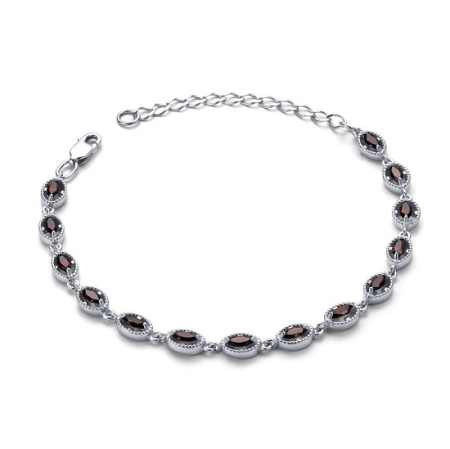 Браслет из серебра с гранатом