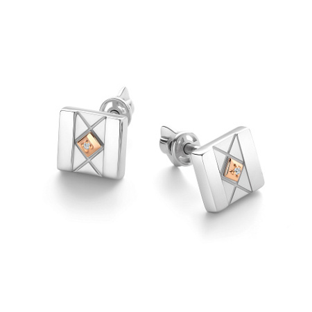 Серьги-гвоздики из серебра с бриллиантом