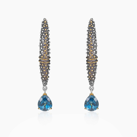 Серебряные серьги «Топазовая Тропа»
