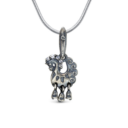 Подвеска из серебра с фианитом «Лошадка»