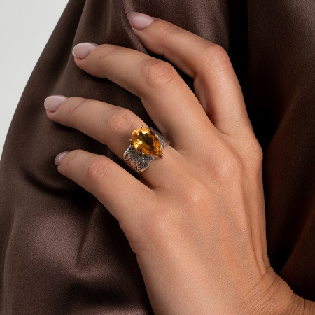 Серебряное кольцо «Медовый Лист»