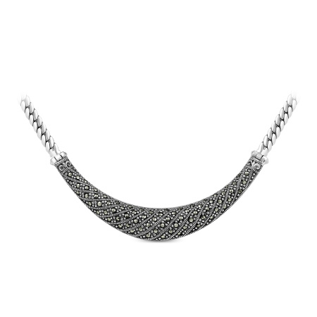 Колье из серебра с марказитами