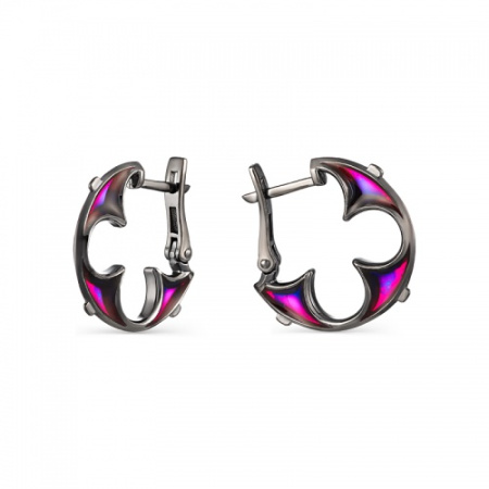 Серьги серебряные с витражной эмалью