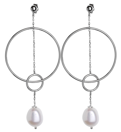 Серьги из серебра с жемчугом