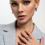 Серьги из серебра с чароитом