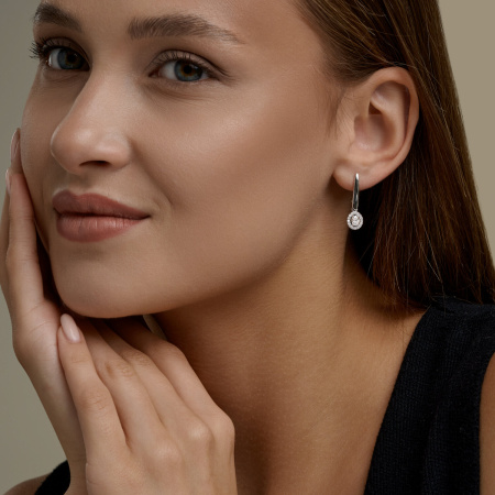 Серьги из серебра с бриллиантами