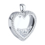 Подвеска из серебра с лейкосапфирами и фианитами «Сердце»