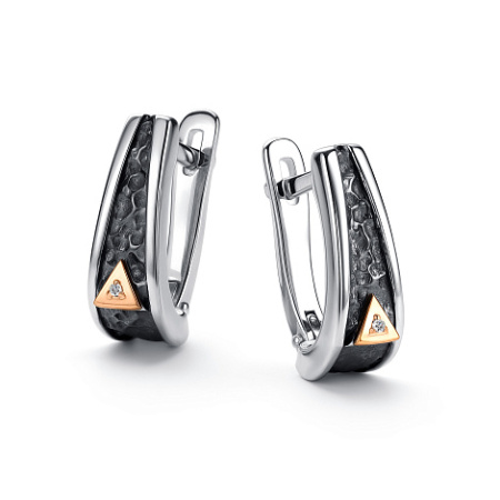 Серьги из серебра с бриллиантом