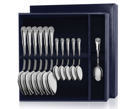 Серебряный набор «Визит» 12 предметов столовые и чайные ложки