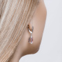Серьги из серебра с ситаллом и фианитами