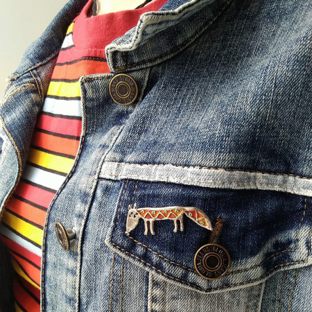 Серебряная брошь «Лиса»