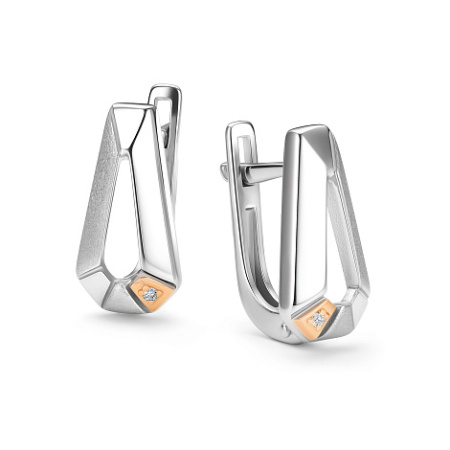 Серьги из серебра с бриллиантом