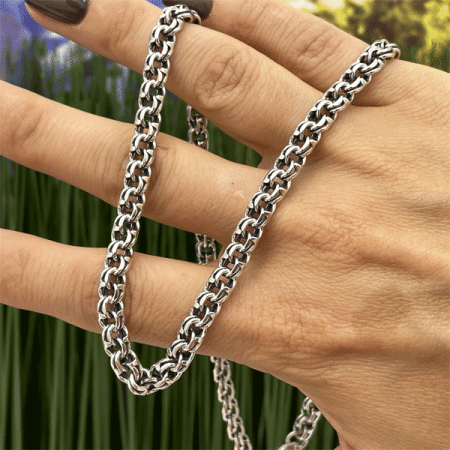 Цепь серебряная «Бисмарк» шириной 6 мм