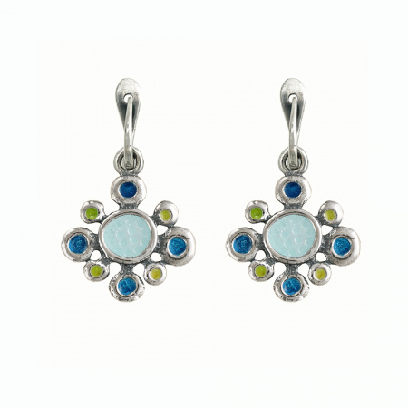 Серебряные серьги с эмалью