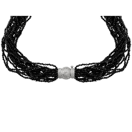 Колье из серебра с шпинелью и фианитами