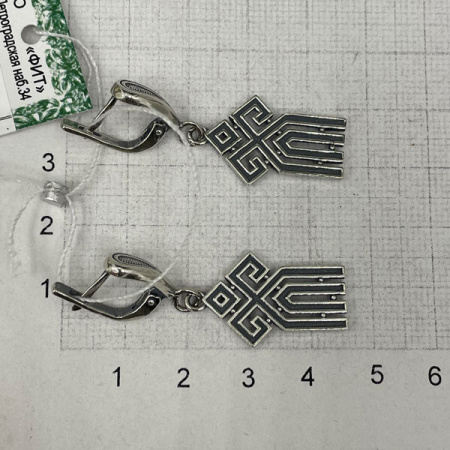 Серебряные серьги в славянском стиле «Чур»