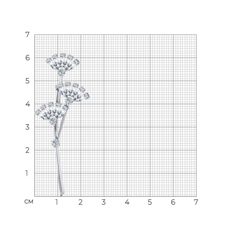 Брошь из серебра с фианитами