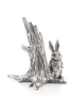 Серебряная подставка под ручку «Зайка»