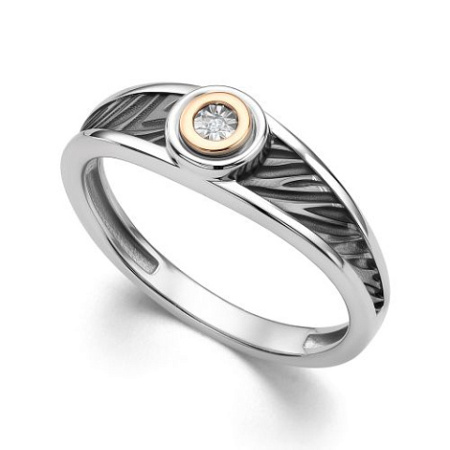 Кольцо из серебра с бриллиантом