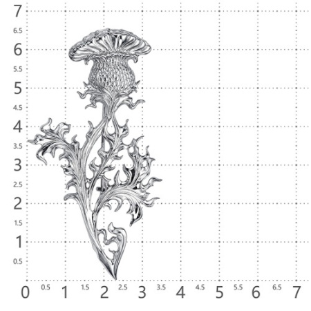 Брошь из серебра «Чертополох»