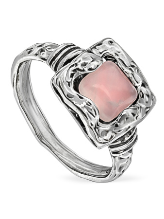 Серебряное кольцо с розовым кварцем
