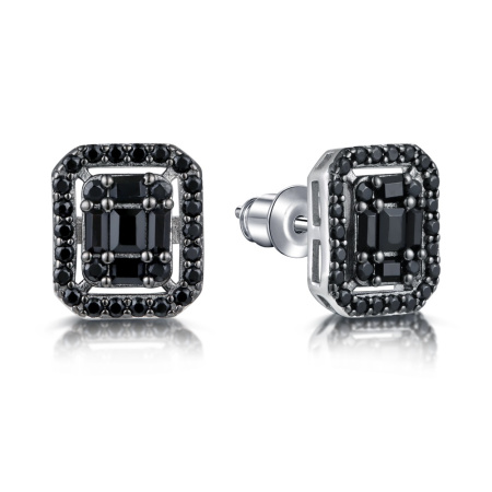 Серьги-пусеты из серебра со шпинелью