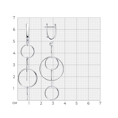 Серьги из серебра «Круги»