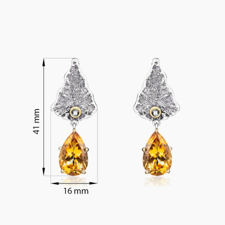 Серебряные серьги «Медовый Лист»