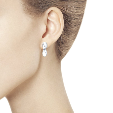 Серьги из серебра с бриллиантами