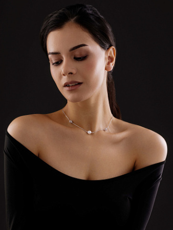 Колье из серебра с жемчугом