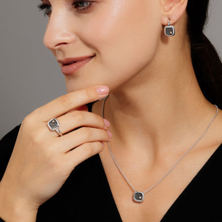 Серьги из серебра с бриллиантами