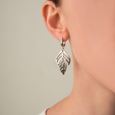 Серьги из серебра «Листочки»