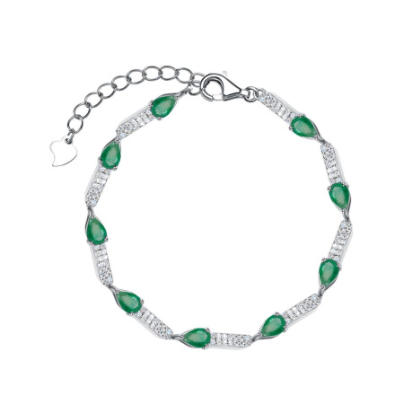 Браслет из серебра с изумрудами