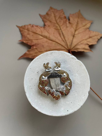 Серебряная брошь «Бельчата»