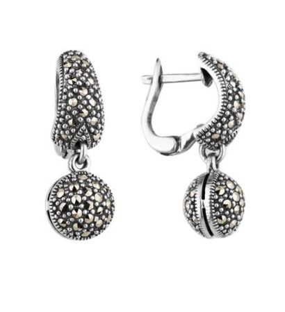 Серьги из серебра с марказитами