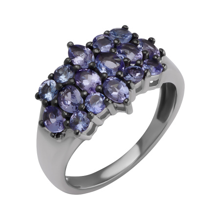 Кольцо из серебра с танзанитом