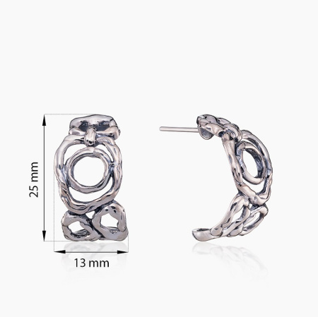 Серебряные серьги «Оковы»