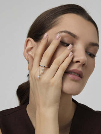 Кольцо из серебра с жемчугом