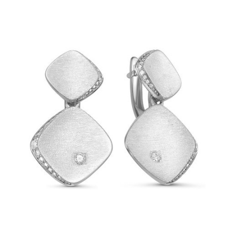 Серьги из серебра с фианитами