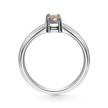 Серебряное кольцо с бриллиантом