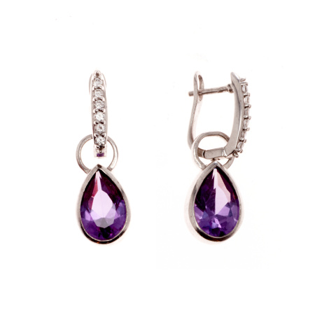 Серебряные серьги с александритами