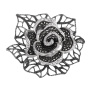 Серебряная брошь с горным хрусталем и марказитами Swarovski